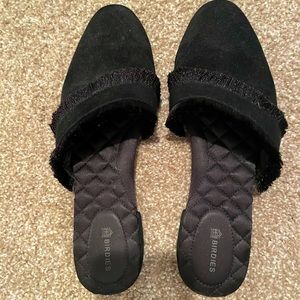 Birdies slide on black flats, size 7.5